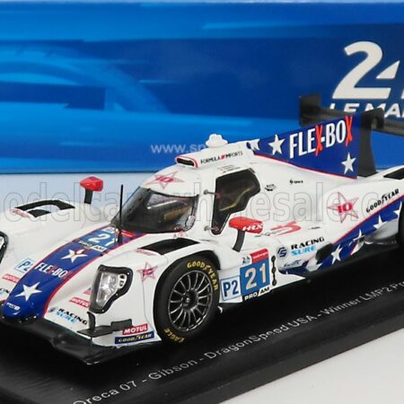 SPARK-MODEL 1/43 ORECA | GIBSON 07 GK428 4.2L V8 TEAM DRAGONSPEED USA N 21 24h LE MANS 2021 H.HEDMAN - B.HANLEY - J.P.MONTOYA | WHITE LIGHT BLUE