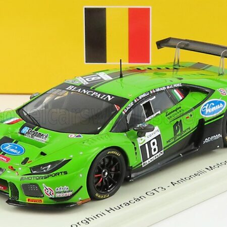 SPARK-MODEL 1/43 LAMBORGHINI | HURACAN GT3 TEAM ANTONELLI MOTORSPORT N 18 24h SPA 2018 J.PEREZ - G.GIRAUDI - L.SPINELLI - G.ALTOE | GREEN