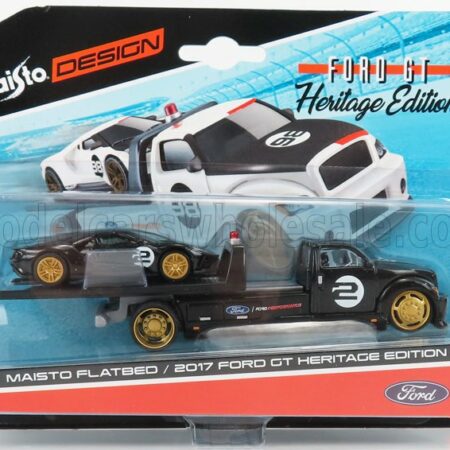 MAISTO 1/64 FORD USA | RAMP TRUCK WRECKER WITH FORD GT N 2 HERITAGE EDITION 2017 | BLACK