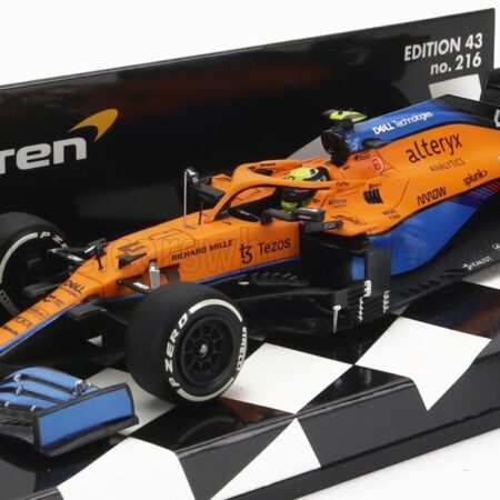 MINICHAMPS 1/43 McLAREN | F1  MCL35L MERCEDES M12 EQ POWER+ TEAM MCLAREN N 4 2nd ITALY GP 2021 LANDO NORRIS | ORANGE LIGHT BLUE