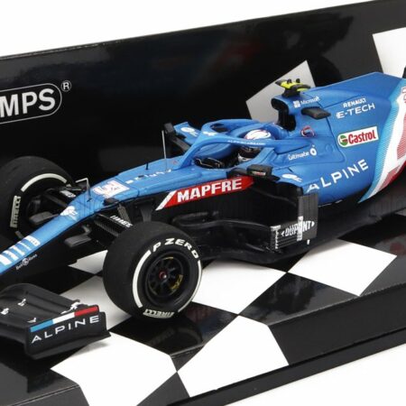 MINICHAMPS 1/43 ALPINE | F1  A521 RENAULT E-TECH 20B TEAM ALPINE N 31 WINNER HUNGARY GP 2021 ESTEBAN OCON | BLUE MET RED WHITE