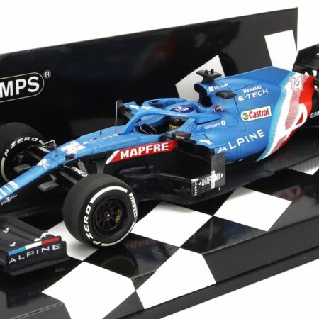 MINICHAMPS 1/43 ALPINE | F1  A521 RENAULT E-TECH 20B TEAM ALPINE N 14 4th HUNGARY GP 2021 FERNANDO ALONSO | BLUE MET RED WHITE