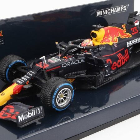 MINICHAMPS 1/43 RED BULL | F1  RB16B HONDA RA620H TEAM ASTON MARTIN N 33 WINNER BELGIUM GP 2021 MAX VERSTAPPEN | MATT BLUE YELLOW RED