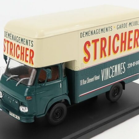 EDICOLA 1/43 SAVIEM | SG2 MB35 TRUCK VAN DEMENAGEMENTS GARDE MEUBLES STRICHER 1972 | BLUE CREAM