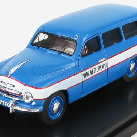 ABREX 1/43 SKODA | 1201 SW STATION WAGON VEREJNA BEZPECNOST POLICE 1956 | BLUE WHITE