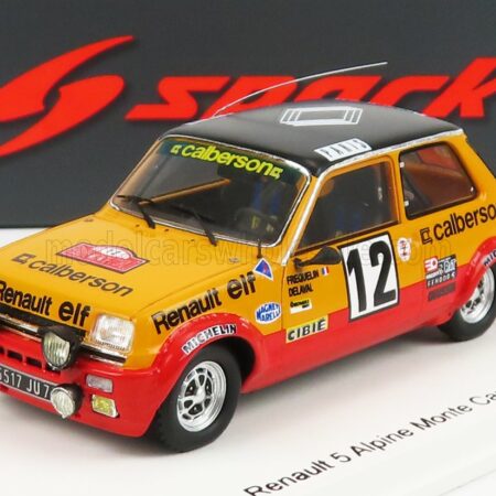 SPARK-MODEL 1/43 RENAULT | R5 ALPINE Gr.2 N 12 3rd RALLY MONTECARLO 1978 G.FREQUELIN - J.DELAVAL | YELLOW RED BLACK