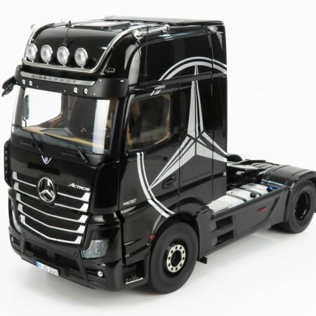 NZG 1/18 MERCEDES BENZ | ACTROS 2 1863 GIGASPACE 4x2 MIRRORCAM TRACTOR TRUCK LOGO MERCEDES 2-ASSI 2018 | BLACK