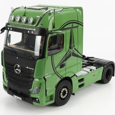 NZG 1/18 MERCEDES BENZ | ACTROS 2 1863 GIGASPACE 4x2 MIRRORCAM TRACTOR TRUCK 2-ASSI 2018 | OLIVE GREEN