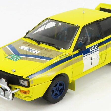 SUN-STAR 1/18 AUDI | QUATTRO (night version) N 1 WINNER RALLY HONG KONG-BEIJING 1986 STIG BLOMQVIST - BRUNO BERGLUND | YELLOW BLUE