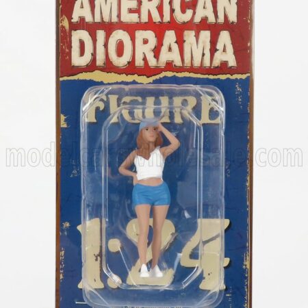 AMERICAN DIORAMA 1/24 FIGURES | GIRL CAR MEET 2 - FIGURE III | WHITE BLUE