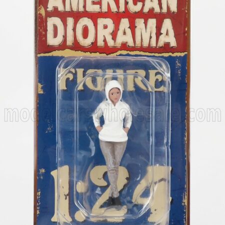 AMERICAN DIORAMA 1/24 FIGURES | GIRL CAR MEET 2 - FIGURE I | GREY WHITE