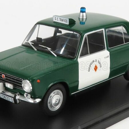 EDICOLA 1/24 SEAT FIAT | 124D AGRUPACION DE TRAFICO POLICE 1973 - CON VETRINA - WITH SHOWCASE | GREEN WHITE