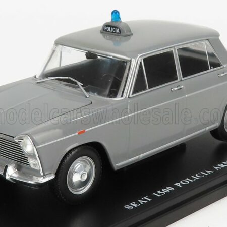 EDICOLA 1/24 SEAT FIAT | 1500 SERVICIO OFICIAL MADRID POLICIA ARMADA POLICE 1965 - CON VETRINA - WITH SHOWCASE | GREY