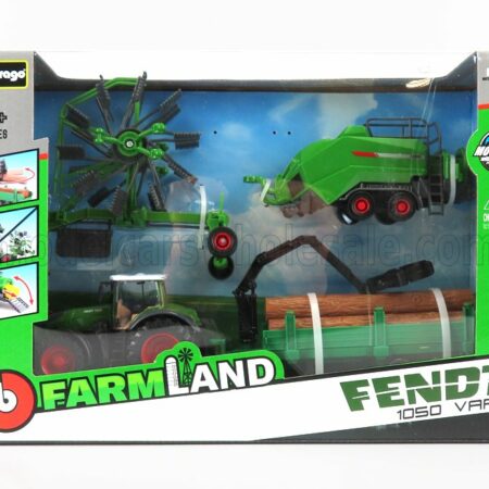 BURAGO 1/50 FENDT | VARIO 1050 TRACTOR WITH 3X TRAILER 2016 | GREEN