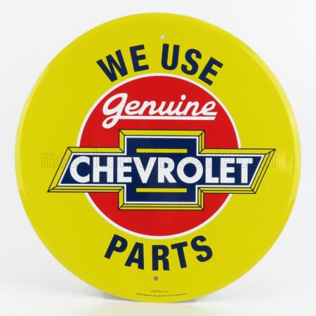 EDICOLA 1/1 ACCESSORIES | METAL ROUND PLATE - CHEVROLET GENUINE PARTS | YELLOW RED