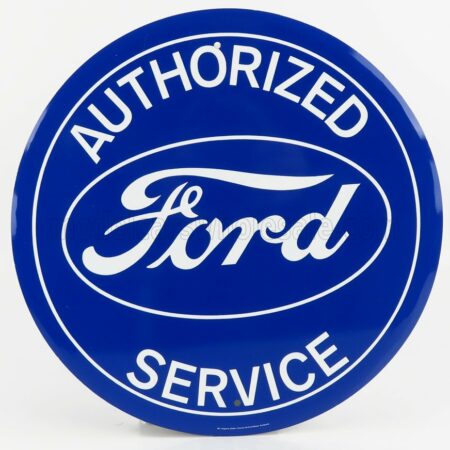 EDICOLA 1/1 ACCESSORIES | METAL ROUND PLATE - FORD AUTHORIZED SERVICE | BLUE WHITE