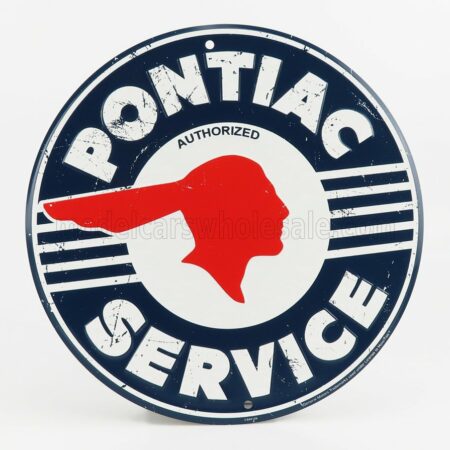 EDICOLA 1/1 ACCESSORIES | METAL PLATE - PONTIAC AUTHORIZED SERVICE | BLUE WHITE RED