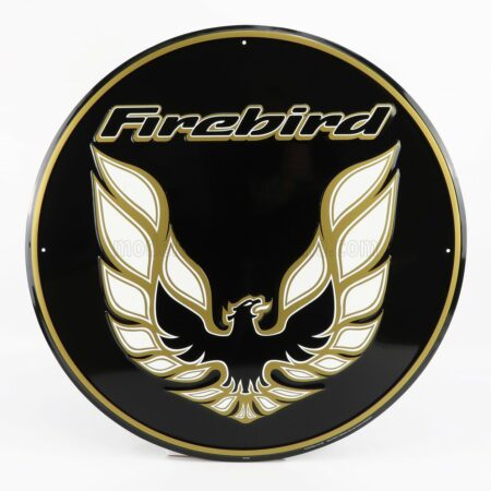 EDICOLA 1/1 ACCESSORIES | METAL ROUND PLATE - FIREBIRD GM | BLACK GOLD WHITE