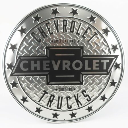 EDICOLA 1/1 ACCESSORIES | METAL ROUND PLATE - CHEVROLET TRUCKS | SILVER BLACK