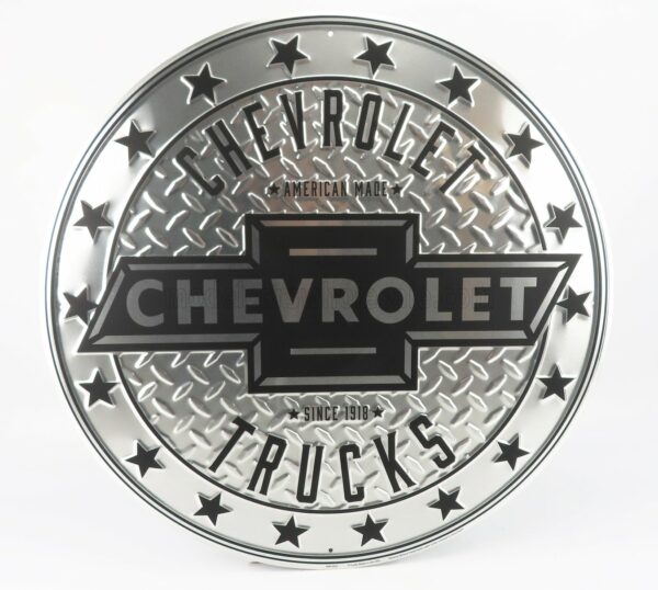 EDICOLA 1/1 ACCESSORIES | METAL ROUND PLATE - CHEVROLET TRUCKS | SILVER BLACK