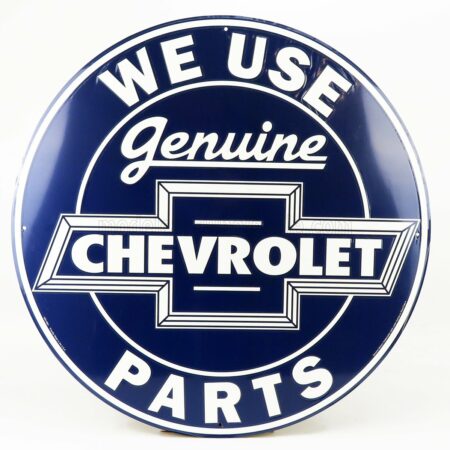 EDICOLA 1/1 ACCESSORIES | METAL ROUND PLATE - CHEVROLET GENUINE PARTS | BLUE WHITE