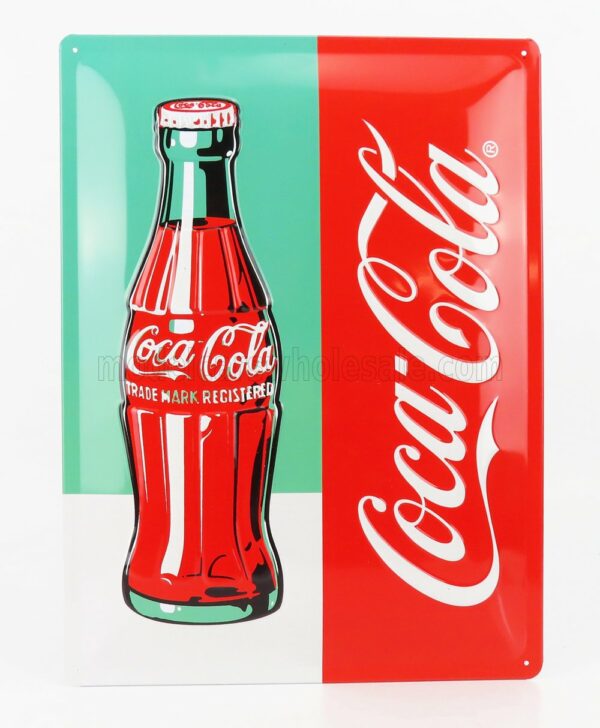 EDICOLA 1/1 ACCESSORIES | 3D METAL PLATE - COCA-COLA BOTTLE LIMITED | RED GREEN WHITE