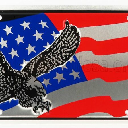 EDICOLA 1/1 ACCESSORIES | FUNNY METAL PLATE - EAGLE SILVER USA FLAG | RED SILVER BLUE