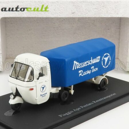 AUTOCULT 1/43 PIAGGIO | APE PENTARO RENNTRANSPORTER MESSERSCHMITT 1948 | WHITE BLUE