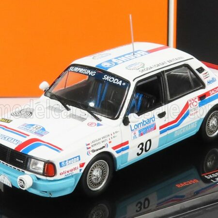 IXO-MODELS 1/43 SKODA | 130L N 30 RALLY RAC LOMBARD 1987 L.KRECEK - B.MOTI | WHITE LIGHT BLUE