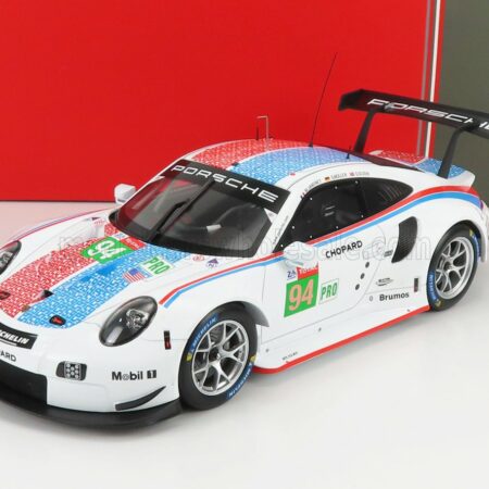 IXO-MODELS 1/18 PORSCHE | 911 991 RSR 4.0L FLAT-6 PORSCHE GT TEAM N 94 24h LE MANS 2019 S.MULLER - M.JAMINET - D.OLSEN | WHITE BLUE RED