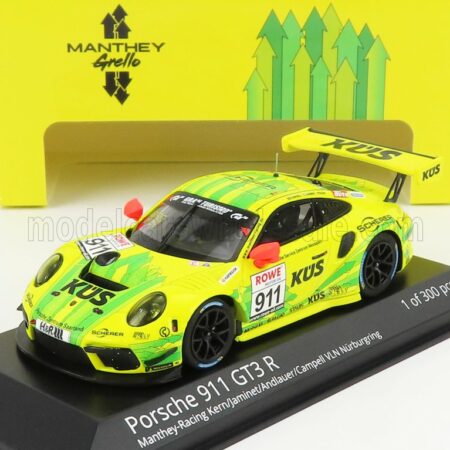 MINICHAMPS 1/43 PORSCHE | 911 991-2 GT3 R TEAM MANTHEY RACING N 911 VLN 24h NURBURGRING 2020 M.CAMPBELL - L.KERN - M.JAMINET - J.ANLAUER | YELLOW GREEN