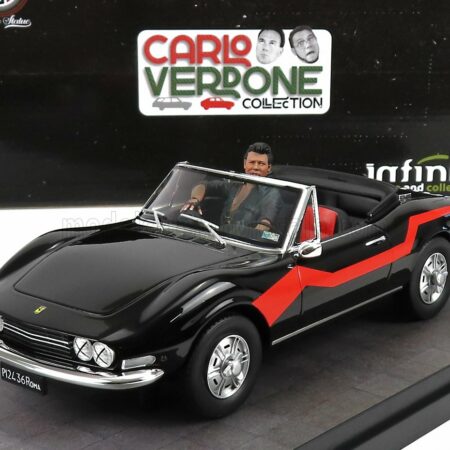 CLC-MODELS 1/18 FIAT | DINO 2.4 SPIDER WITH ENZO FIGURE - MOVIE - UN SACCO BELLO 1980 - CARLO VERDONE | BLACK