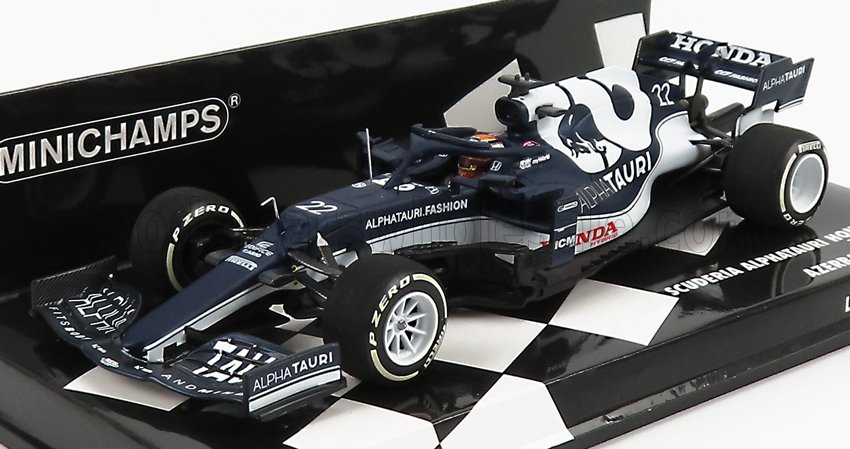 MINICHAMPS 1/43 ALPHA TAURI | F1  AT02 HONDA RA620H TEAM ALPHA TAURI N 22 AZERBAIJAN GP 2021 YUKI TSUNODA | WHITE BLUE