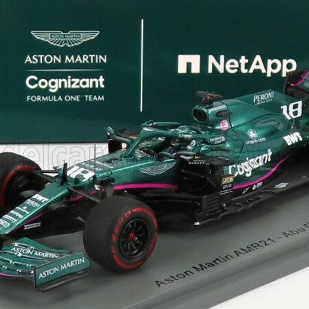 SPARK-MODEL 1/43 ASTON MARTIN | F1  AMR21 MERCEDES M12 EQ POWER+ TEAM COGNIZANT FORMULA ONE N 18 ABU DHABI GP 2021 LANCE STROLL - 100th GP | GREEN