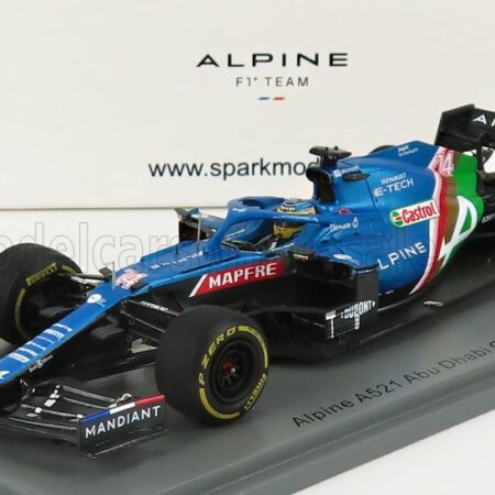 SPARK-MODEL 1/43 ALPINE | F1  A521 RENAULT E-TECH 20B TEAM ALPINE N 14 8th ABU DHABI GP 2021 FERNANDO ALONSO | BLUE MET RED WHITE