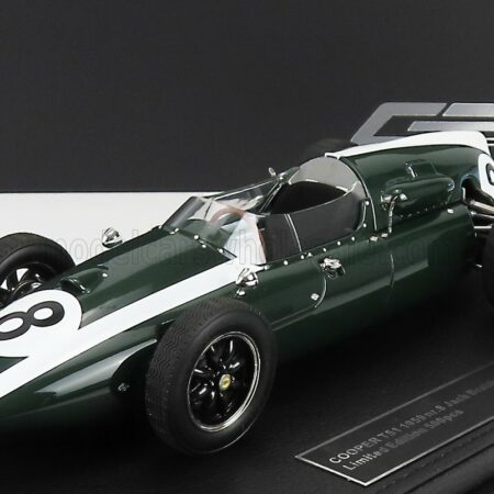 GP-REPLICAS 1/18 COOPER | F1  T51 CLIMAX TEAM COOPER CAR COMPANY N 8 1959 JACK BRABHAM 1959 WORLD CHAMPION - CON VETRINA - WITH SHOWCASE | GREEN WHITE