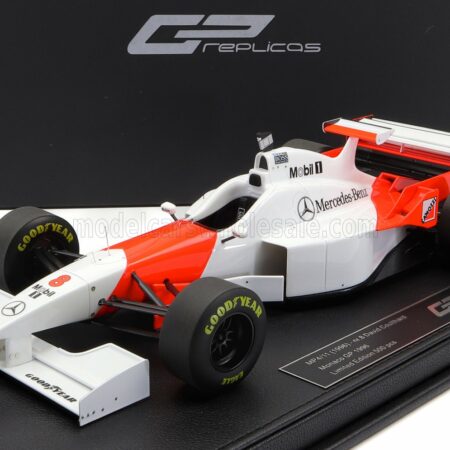 GP-REPLICAS 1/18 McLAREN | F1  MP4/11 3.0L V10 TEAM MERCEDES CENTRAL WING N 8 2nd MONACO GP 1996 DAVID COULTHARD - CON VETRINA - WITH SHOWCASE | RED WHITE