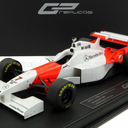 GP-REPLICAS 1/18 McLAREN | F1  MP4/11 3.0L V10 TEAM MERCEDES CENTRAL WING N 7 6th MONACO GP 1996 MIKA HAKKINEN - CON VETRINA - WITH SHOWCASE | RED WHITE