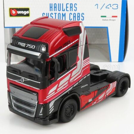 BURAGO 1/43 VOLVO | FH16 XL 750 EURO 6 CAB TRACTOR TRUCK 2-ASSI 2018 | RED MET BLACK