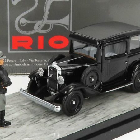 RIO-MODELS 1/43 FIAT | 508 BALILLA 1932 - PRESENTAZIONE A VILLA TORLONIA ROMA - PRESENTATION WITH MUSSOLINI FIGURE | BLACK