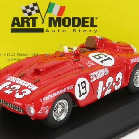 ART-MODEL 1/43 FERRARI | 375 PLUS SPIDER TEAM ESCUADRON 1.2.3 N 19 WINNER RALLY V CARRERA PANAMERICANA 1954 UMBERTO MAGLIOLI | RED