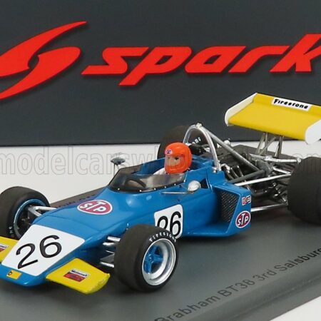 SPARK-MODEL 1/43 BRABHAM | F2  BT38 N 26 3rd SALSBURGRING GP 1972 D.MORGAN | YELLOW LIGHT BLUE