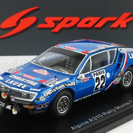 SPARK-MODEL 1/43 RENAULT | ALPINE A310 N 22 RALLY MONTECARLO 1976 J.HENRY - M.GELIN | BLUE MET BLACK