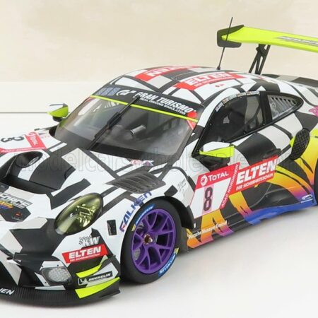 MINICHAMPS 1/18 PORSCHE | 911 991-2 GT3-R TEAM IRON FORCE N 8 24h NURBURGRING 2019 J.E.SLOOTEN - L.LUHR - A.DE LEENER - S.JANS | WHITE BLACK YELLOW