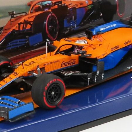 MINICHAMPS 1/43 McLAREN | F1  MCL35L MERCEDES M12 EQ POWER+ TEAM MCLAREN N 3 7th BAHRAIN GP 2021 DANIEL RICCIARDO | ORANGE BLUE