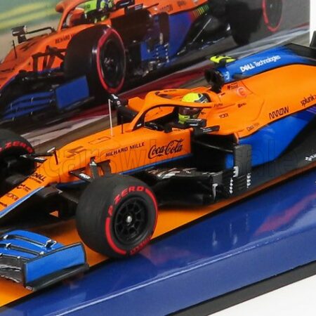 MINICHAMPS 1/43 McLAREN | F1  MCL35L MERCEDES M12 EQ POWER+ TEAM MCLAREN N 4 4th BAHRAIN GP 2021 LANDO NORRIS | ORANGE BLUE