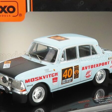 IXO-MODELS 1/43 MOSKVITCH | 412 N 40 RALLY LONDON - MEXICO 1970 S.TENISHEV - V.KISLYKH - V.CHIROTCHENKOV | LIGHT BLUE BLACK