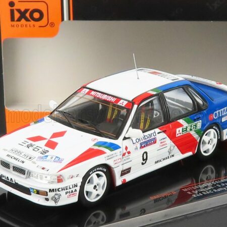 IXO-MODELS 1/43 MITSUBISHI | GALANT VR-4 N 9 2nd RALLY RAC LOMBARD 1990 K.ERIKSSON - S.PARMANDER | WHITE RED BLUE