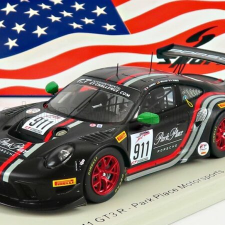 SPARK-MODEL 1/43 PORSCHE | 911 991 GT3 R TEAM PARK PLACE MOTORSPORTS N 911 3rd 8h CALIFORNIE 2019 M.JAMINET - S.MULLER - R.DUMAS | BLACK RED