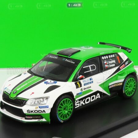 ABREX 1/43 SKODA | FABIA III R5 N 1 RALLY BOHEMIA 2017 J.KOPECKY - P.DRESLER | GREEN WHITE